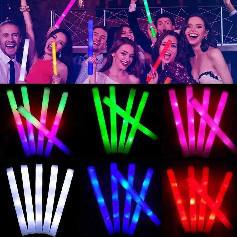 30Pcs Foam Glow Sticks